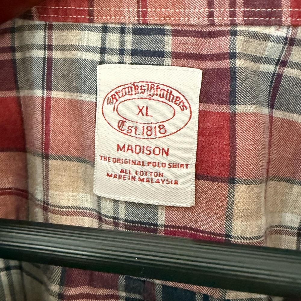Brooks Brothers Men’s Plaid Madison Button Down XL 100% Cotton - Picture 3 of 10